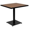 Flash Furniture 30" Square Faux Teak Patio Table & 2 Club Chairs XU-DG-104560062-GG